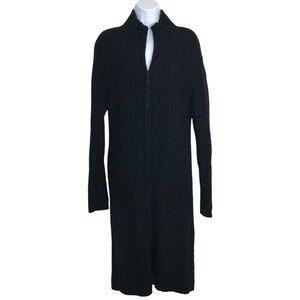 Vintage Moda International Lambswool Rabbit Hair Zip Dress Cable Knit Black
